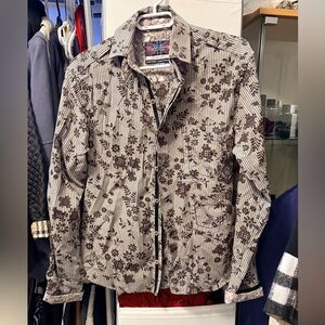 English Laundry Brown Floral Striped Blazer